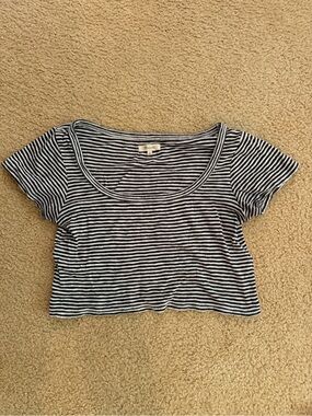 Madewell Striped Scoop Neck Crop Top